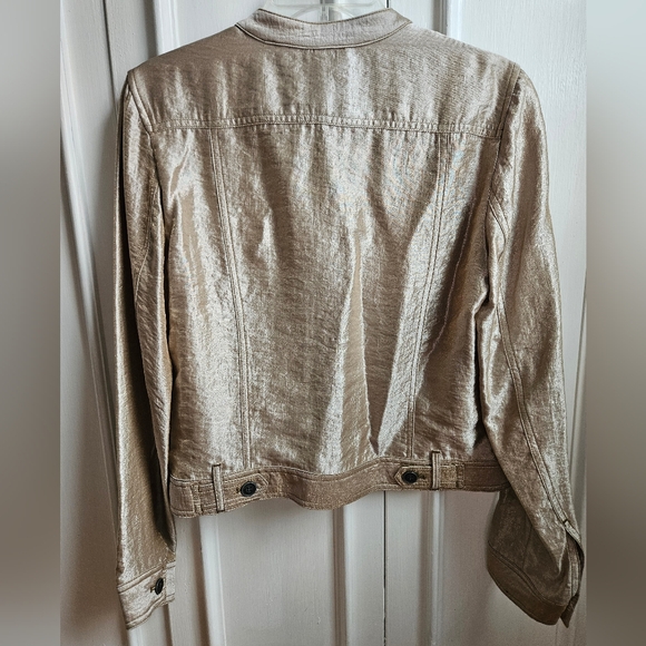 Drama Gold Metallic Size 4 Button Up Blazer Jacket - Picture 3 of 9